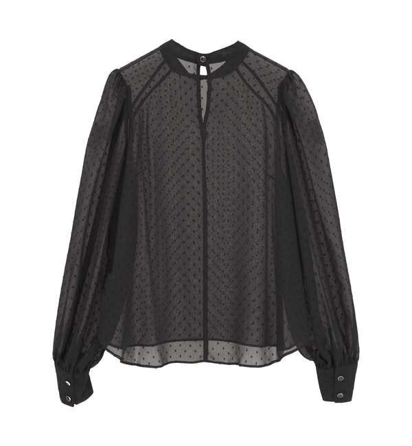 Soffitto「カットジャカードシアーパフスリーブブラウス」|シャツ・ブラウス|