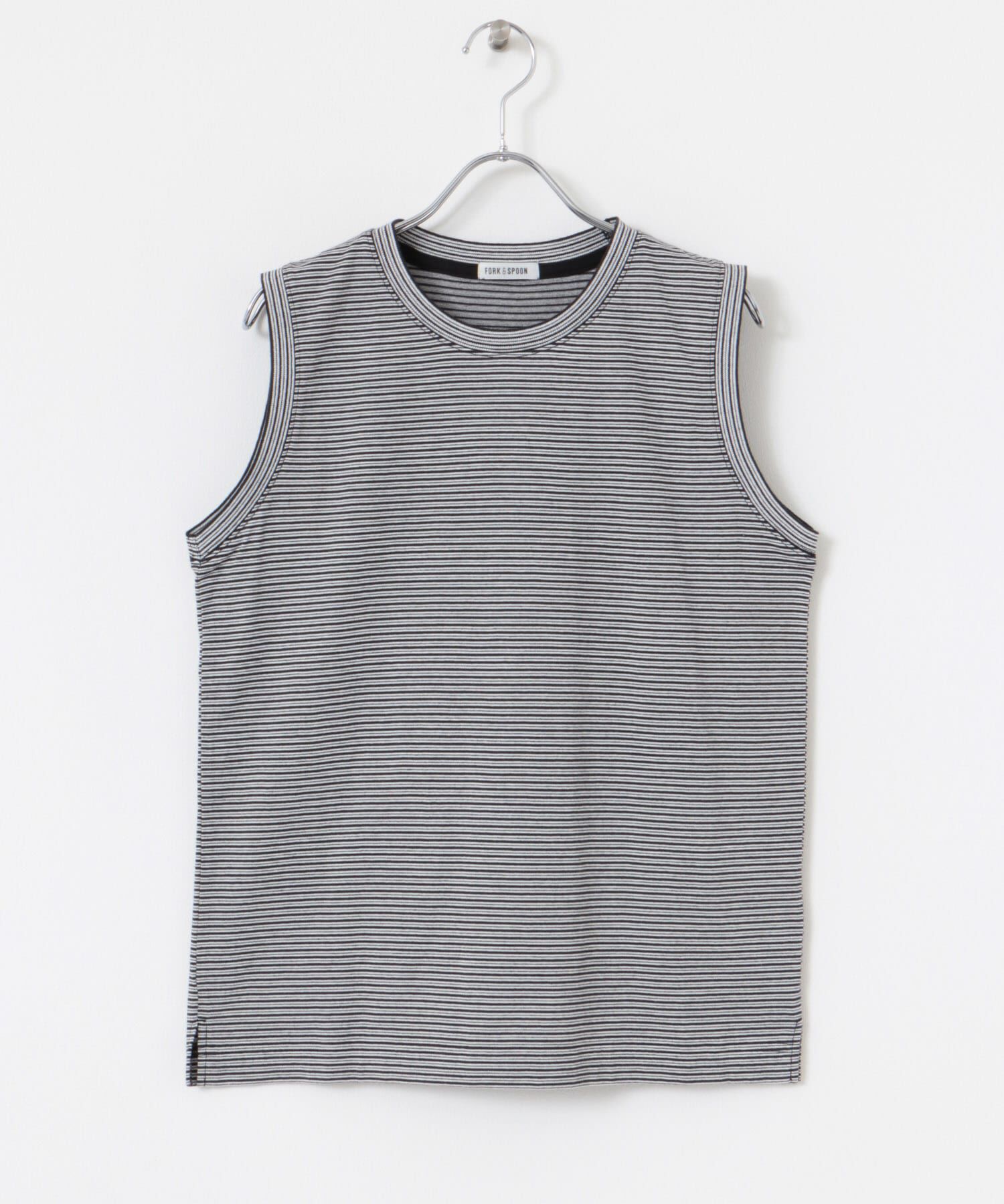 URBAN RESEARCH DOORS「FORK&SPOON　マルチカラーボーダーノースリーブTシャツ」|Tシャツ・カットソー|