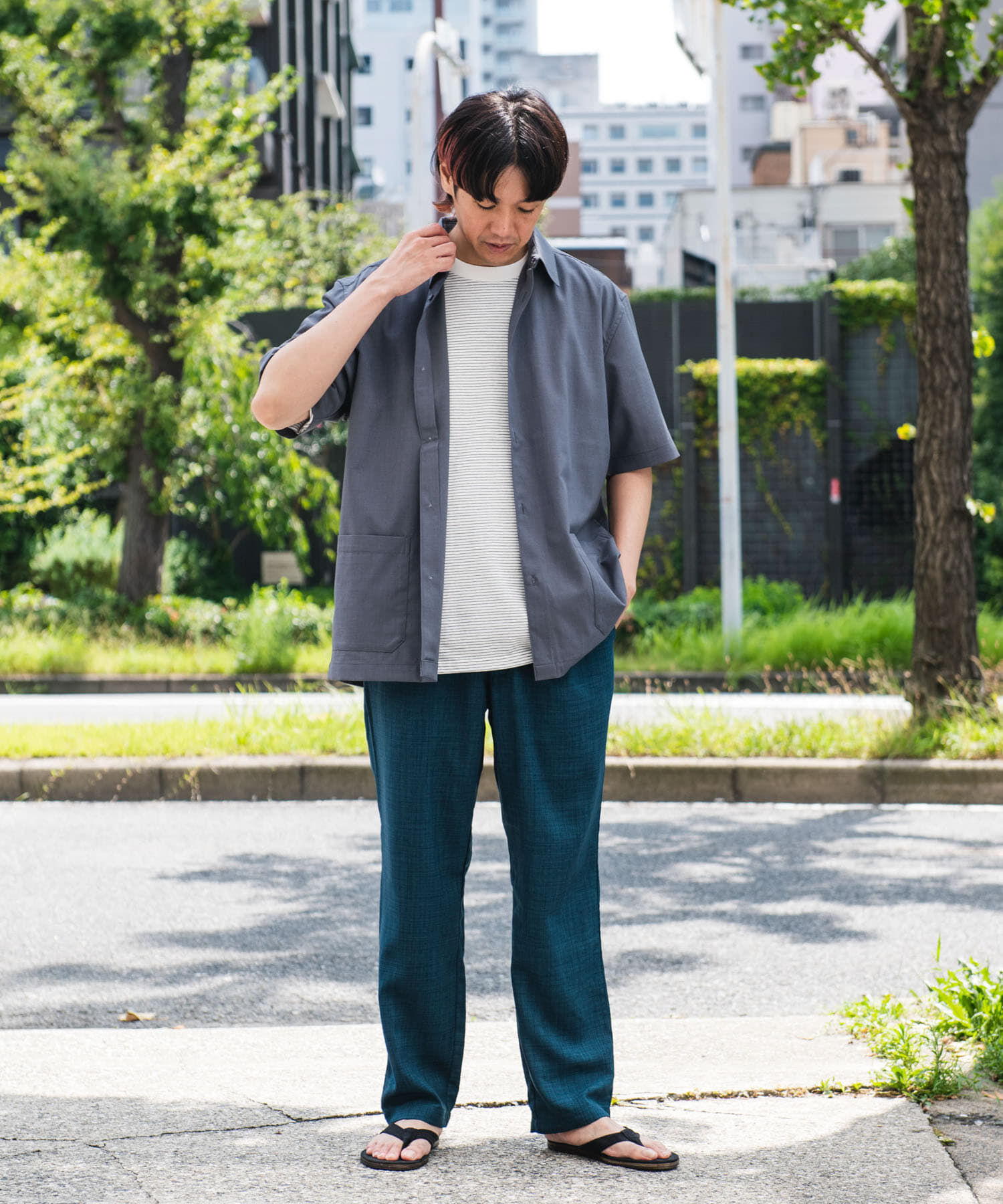 URBAN RESEARCH DOORS「『UR TECH DRYLUXE』『イージーケア/速乾』レギュラーカラーシャツ」|シャツ・ブラウス|