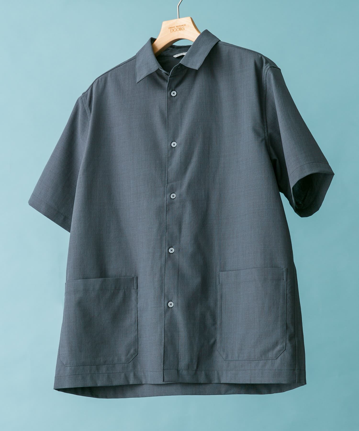 URBAN RESEARCH DOORS「『UR TECH DRYLUXE』『イージーケア/速乾』レギュラーカラーシャツ」|シャツ・ブラウス|ブルー