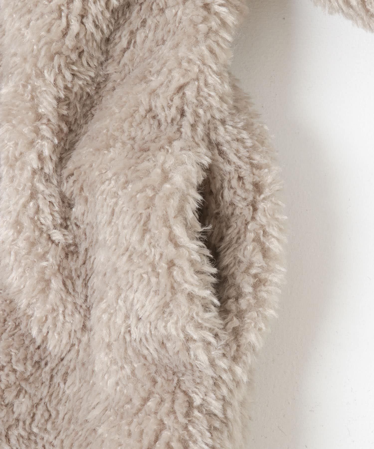 URBAN RESEARCH ROSSO「『WEB/一部店舗限定』ノーカラーファーボアZIPブルゾン」|ノーカラージャケット|