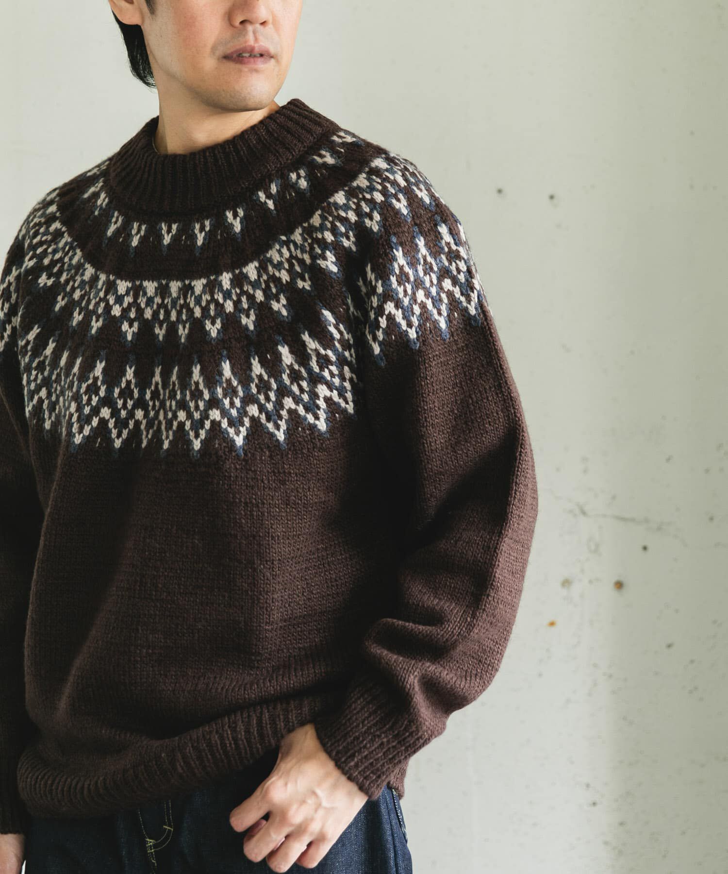 URBAN RESEARCH DOORS「求心柄モックネックニット」|ニット・セーター|