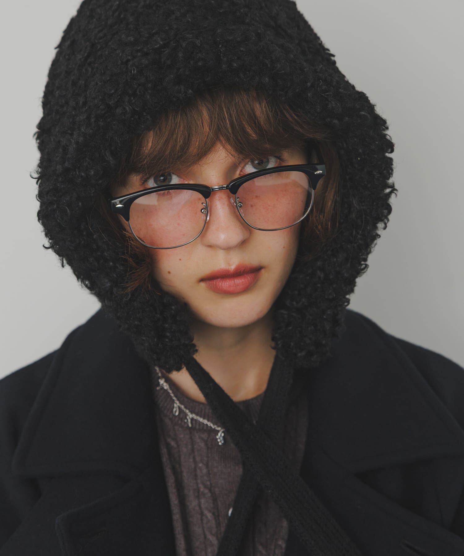 SMELLY「ループボアボンネット」|ニット帽|