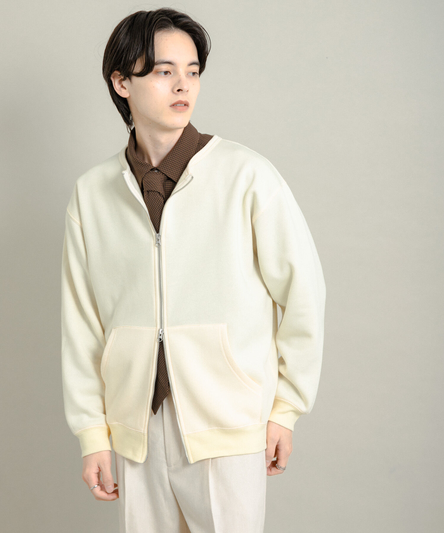 SENSE OF PLACE by URBAN RESEARCH「ウラキモウクルーネックジップスウェット」|スウェット・ジャージ|アイボリー