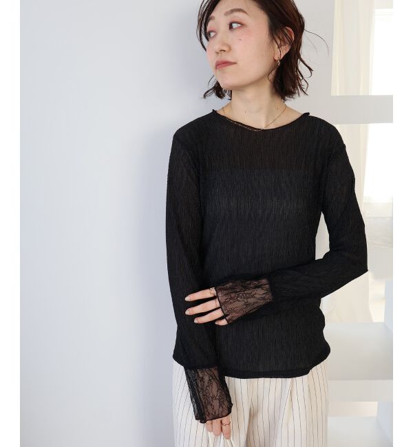  「袖切替シアーワッシャープルオーバー」|Tシャツ・カットソー|