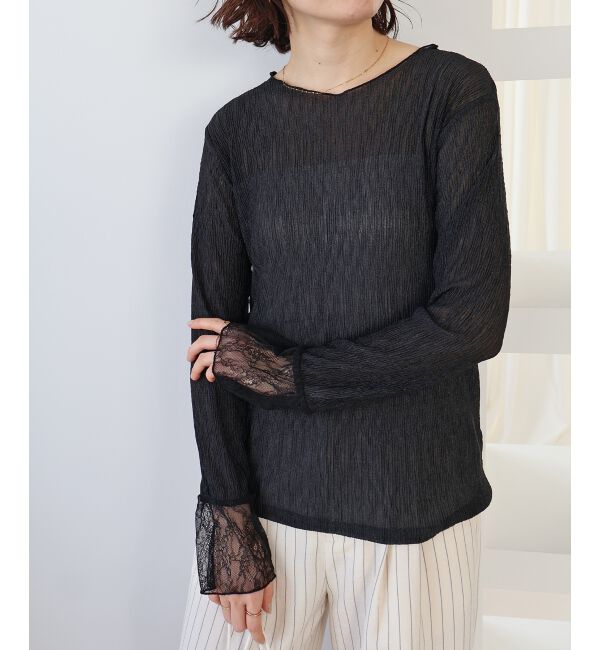  「袖切替シアーワッシャープルオーバー」|Tシャツ・カットソー|