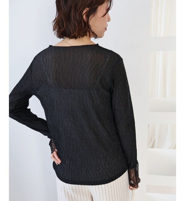  「袖切替シアーワッシャープルオーバー」|Tシャツ・カットソー|