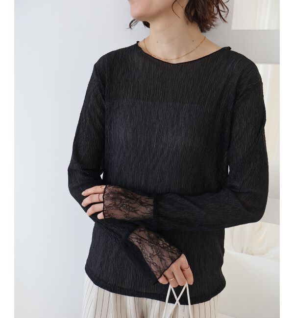  「袖切替シアーワッシャープルオーバー」|Tシャツ・カットソー|