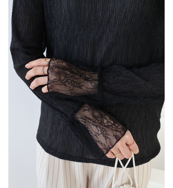  「袖切替シアーワッシャープルオーバー」|Tシャツ・カットソー|