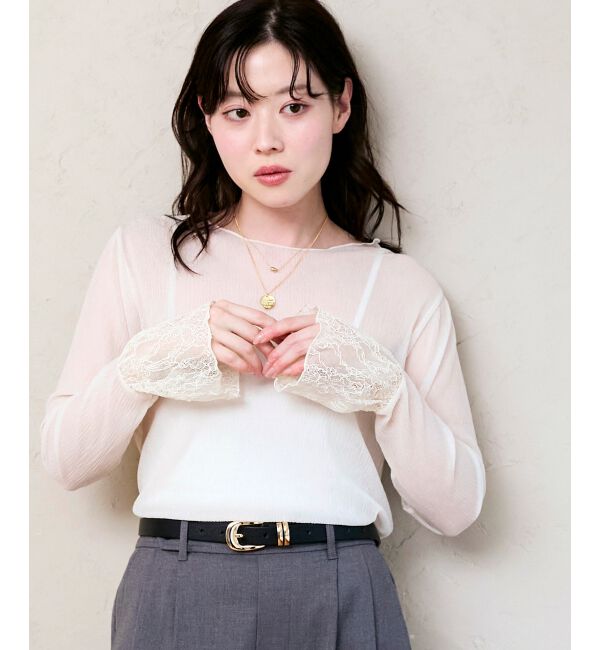  「袖切替シアーワッシャープルオーバー」|Tシャツ・カットソー|