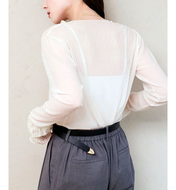  「袖切替シアーワッシャープルオーバー」|Tシャツ・カットソー|