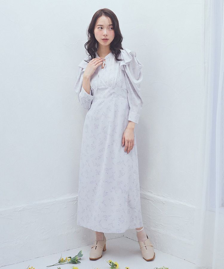 earth music&ecology「ラッフルショルダーフラワーワンピース」|ワンピース|