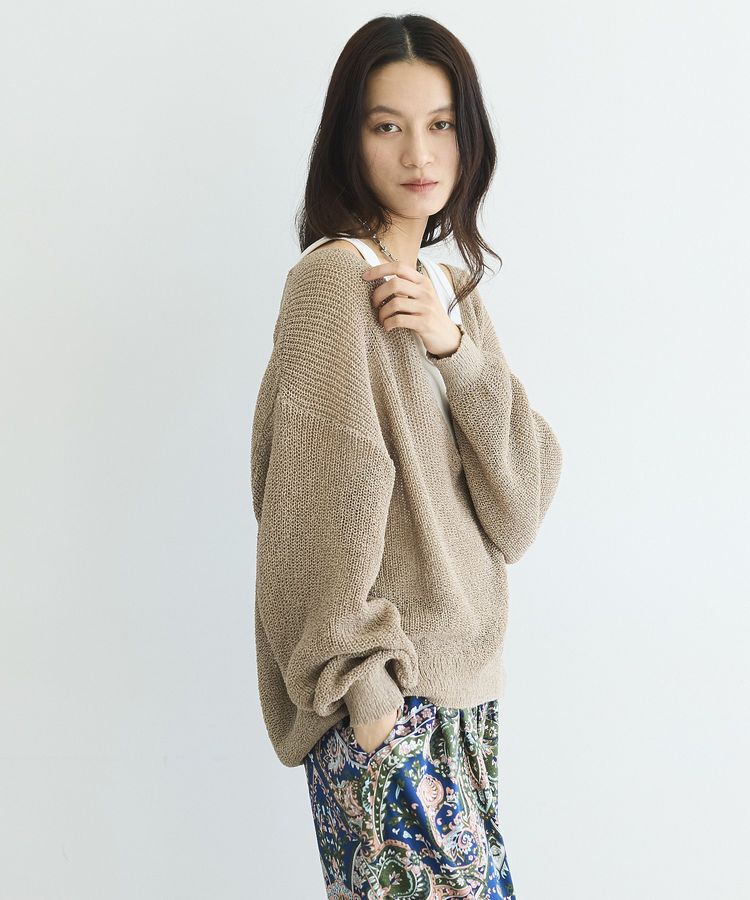 GARAGE OF GOOD CLOTHING「【日本製】ペーパーヤーンＶネックシアープルオーバー」|ニット・セーター|
