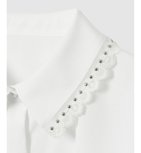 LOULOU WILLOUGHBY「【LOULOU WILLOUGHBY】レーストリミングシャツ」|シャツ・ブラウス|