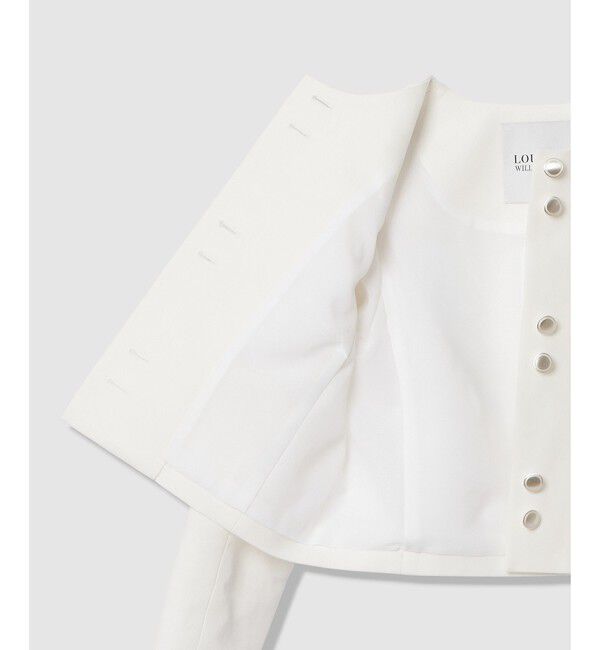 LOULOU WILLOUGHBY「【LOULOU WILLOUGHBY】コットンダブルクロスジャケット」|ノーカラージャケット|