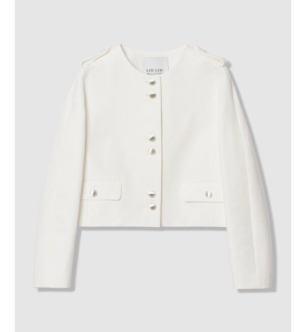 LOULOU WILLOUGHBY「【LOULOU WILLOUGHBY】コットンダブルクロスジャケット」|ノーカラージャケット|