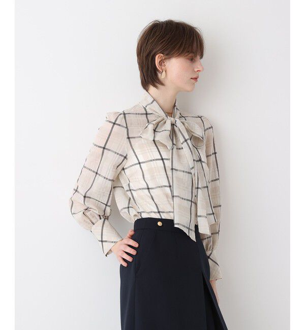 allureville「シアーチェックボウブラウス」|シャツ・ブラウス|