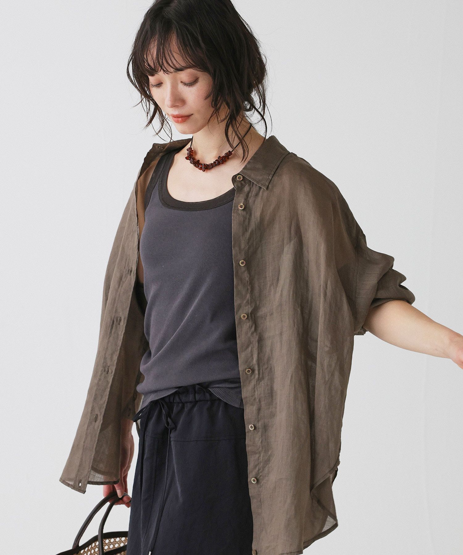 BABYLONE「ラミーシアーカシュクールシャツ」|シャツ・ブラウス|
