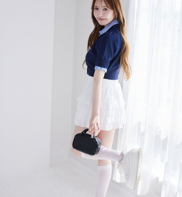  「今期トレンド/重ね襟半袖ニット」|ニット・セーター|