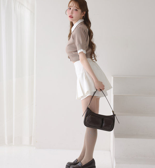  「今期トレンド/重ね襟半袖ニット」|ニット・セーター|