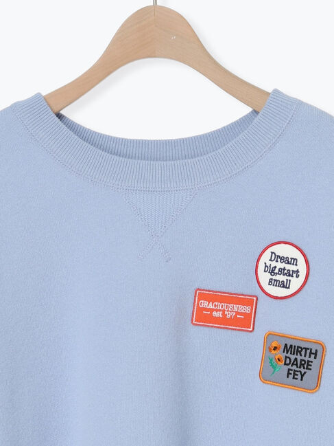 Samansa Mos2「ワッペン付スウェットライクニット」|ニット・セーター|