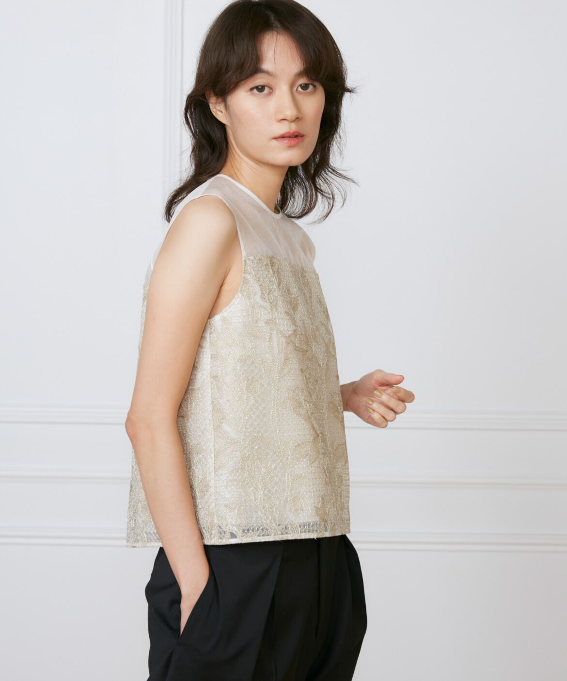 INED「オーガンジーブラウス《la veille by SUPERIOR CLOSET》」|シャツ・ブラウス|