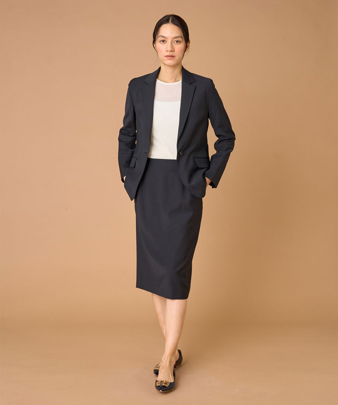 INED「《大きいサイズ》ペンシルスカート」|タイト|