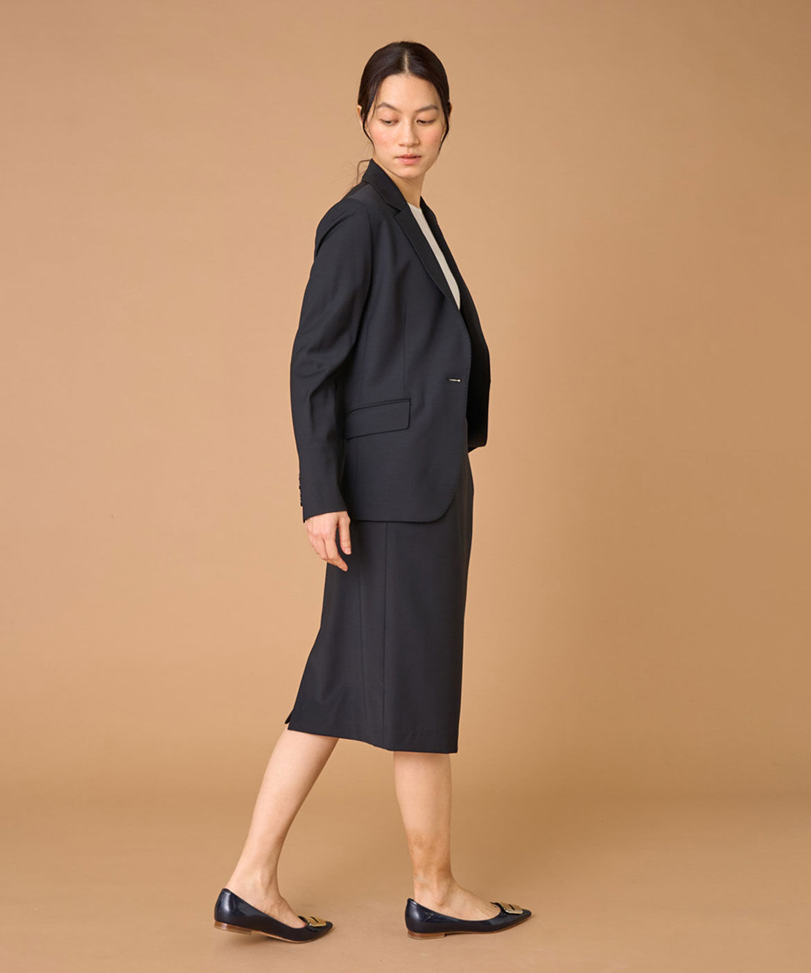 INED「《大きいサイズ》ペンシルスカート」|タイト|