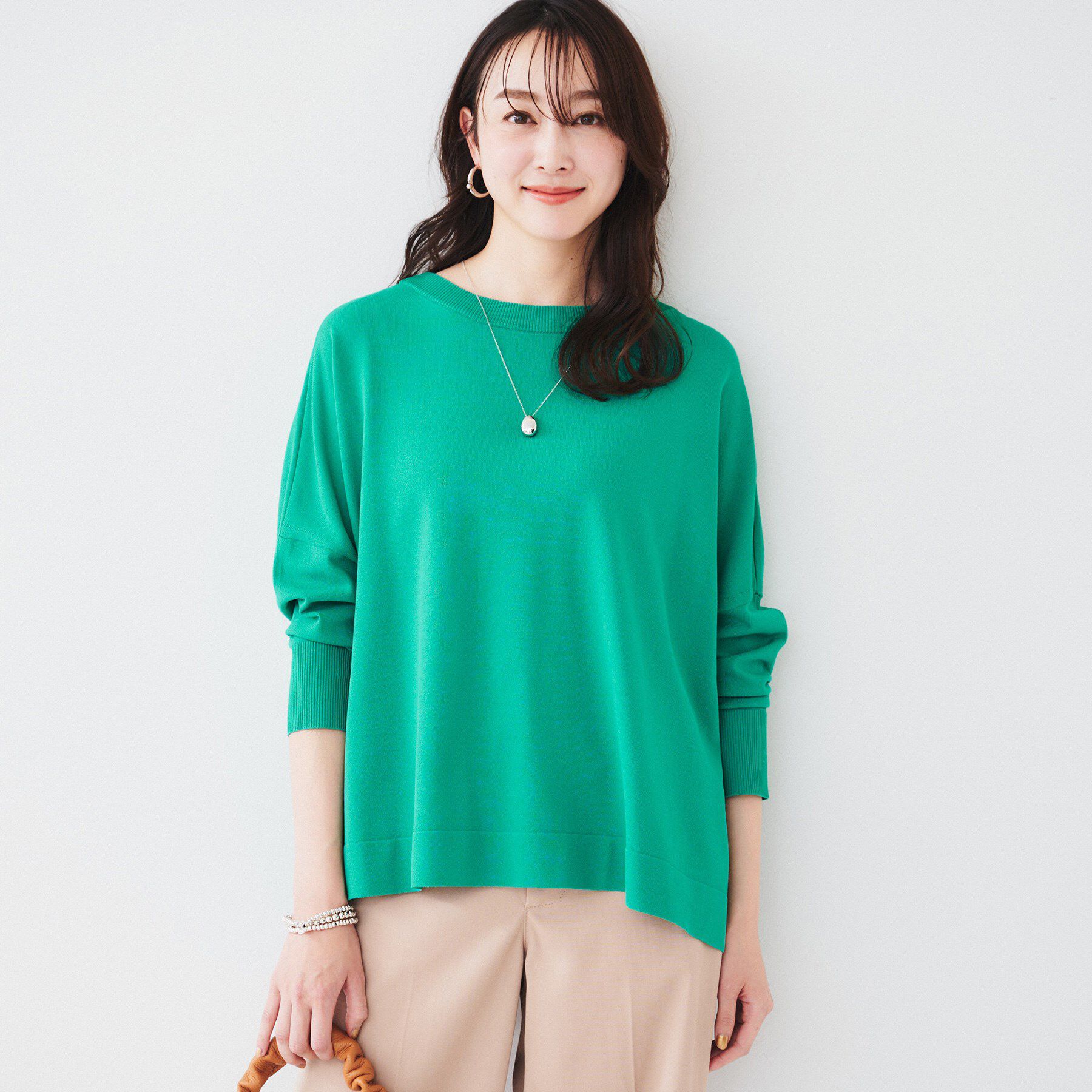 UNTITLED「【体型カバー/透けにくい】ワイドシルエットニット」|ニット・セーター|