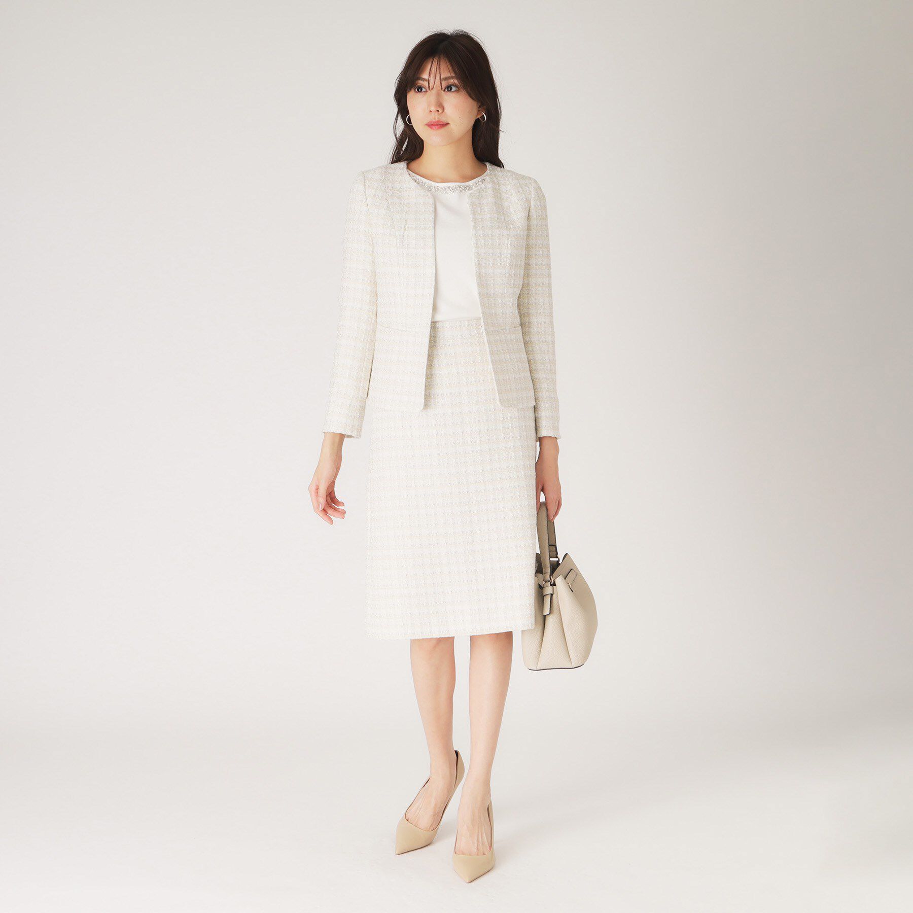 COUP DE CHANCE「【日本製】ファンシーツィードのセミAラインスカート」|スカート|