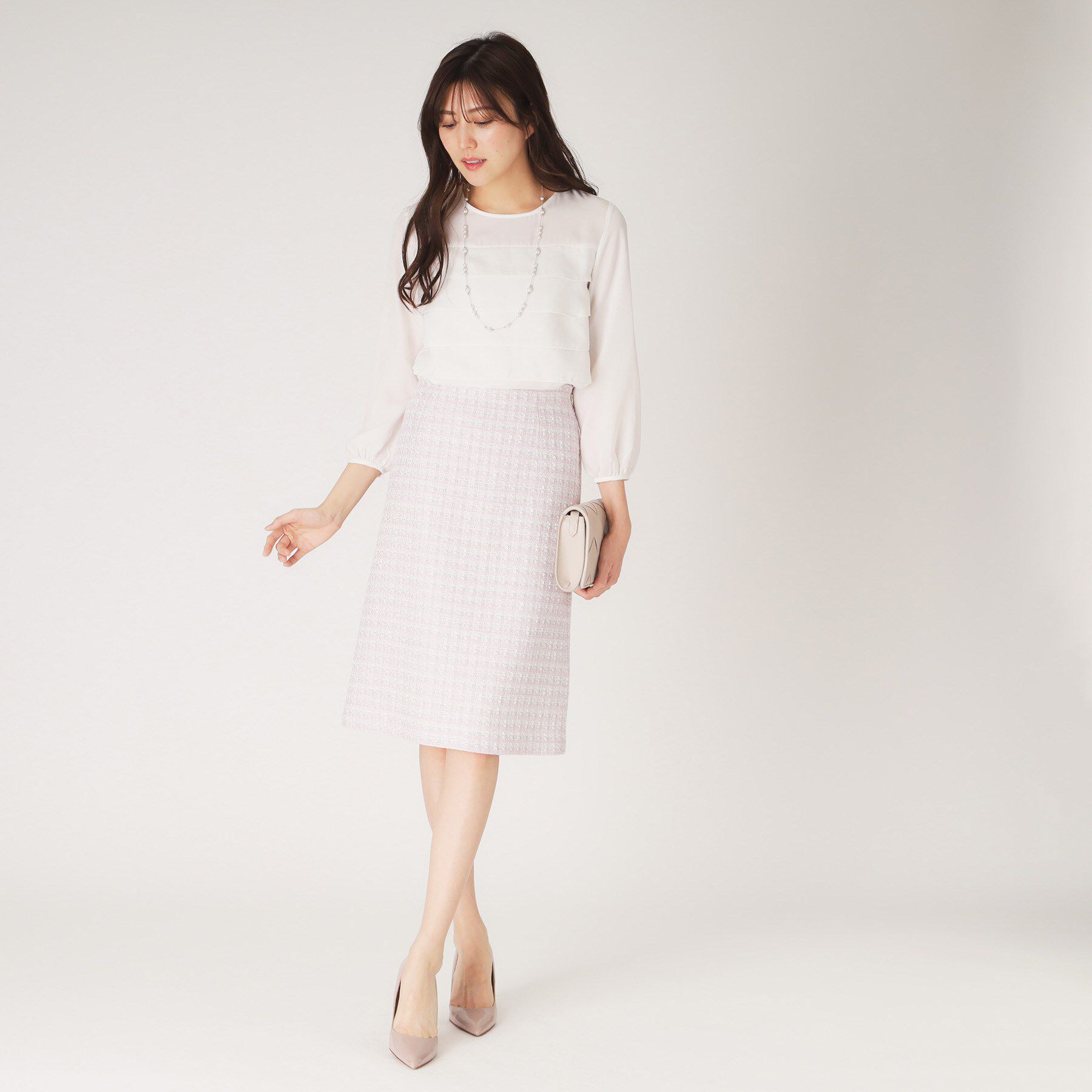 COUP DE CHANCE「【日本製】ファンシーツィードのセミAラインスカート」|スカート|