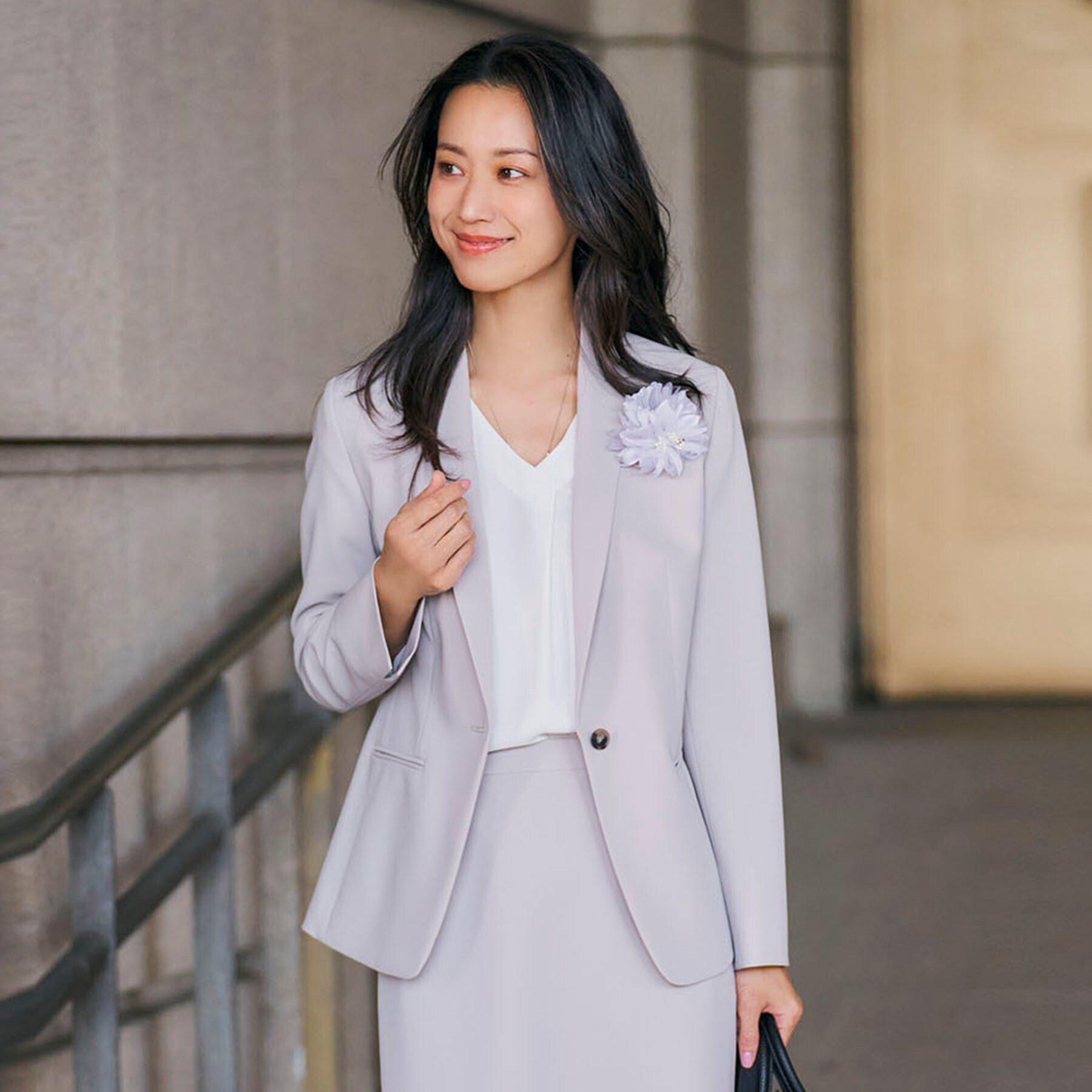 INDIVI「【洗える/通勤/UVケア/日本製】ストレッチテーラードジャケット」|スーツ|