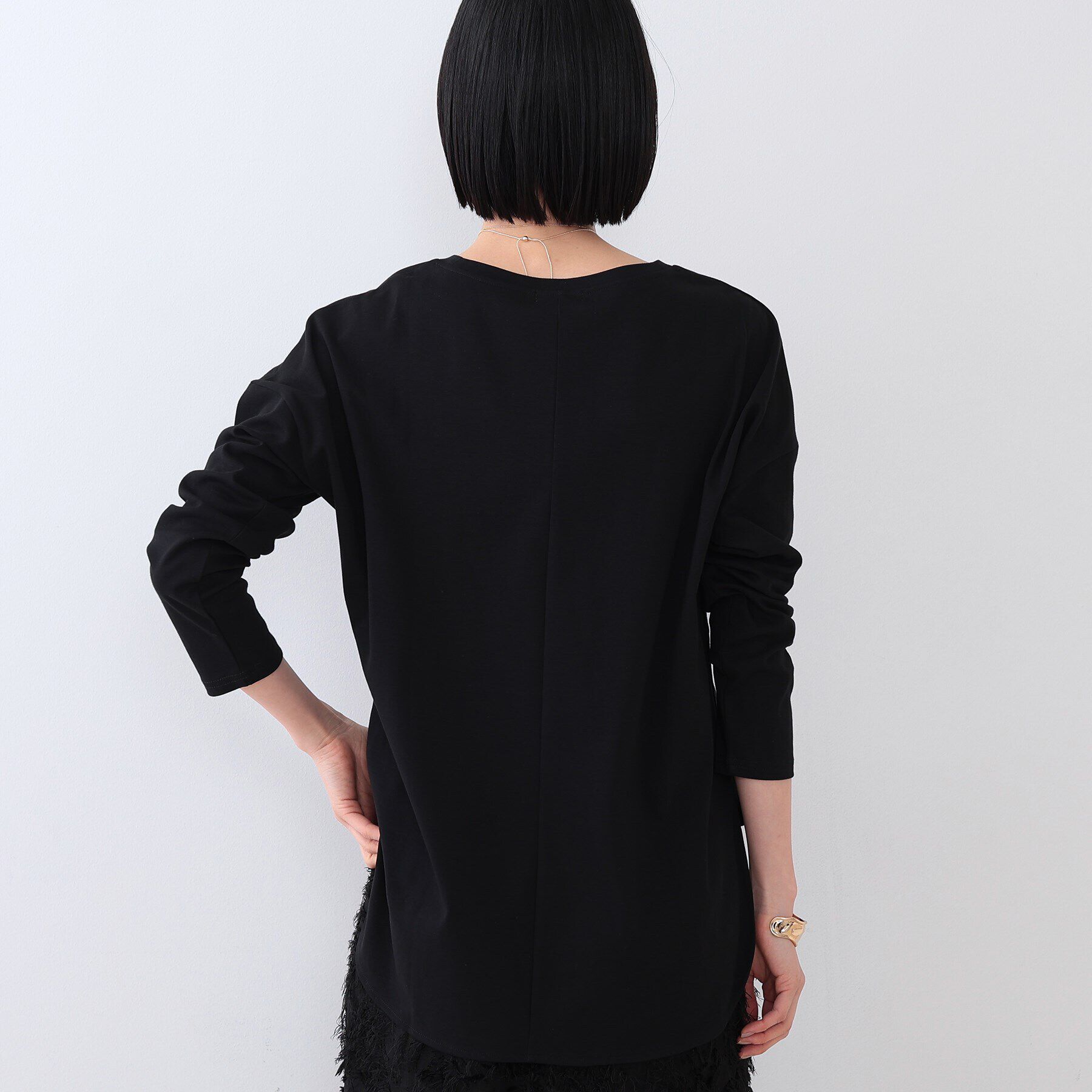 INDIVI「【キレイめ】ベーシックロングTシャツ」|Tシャツ・カットソー|