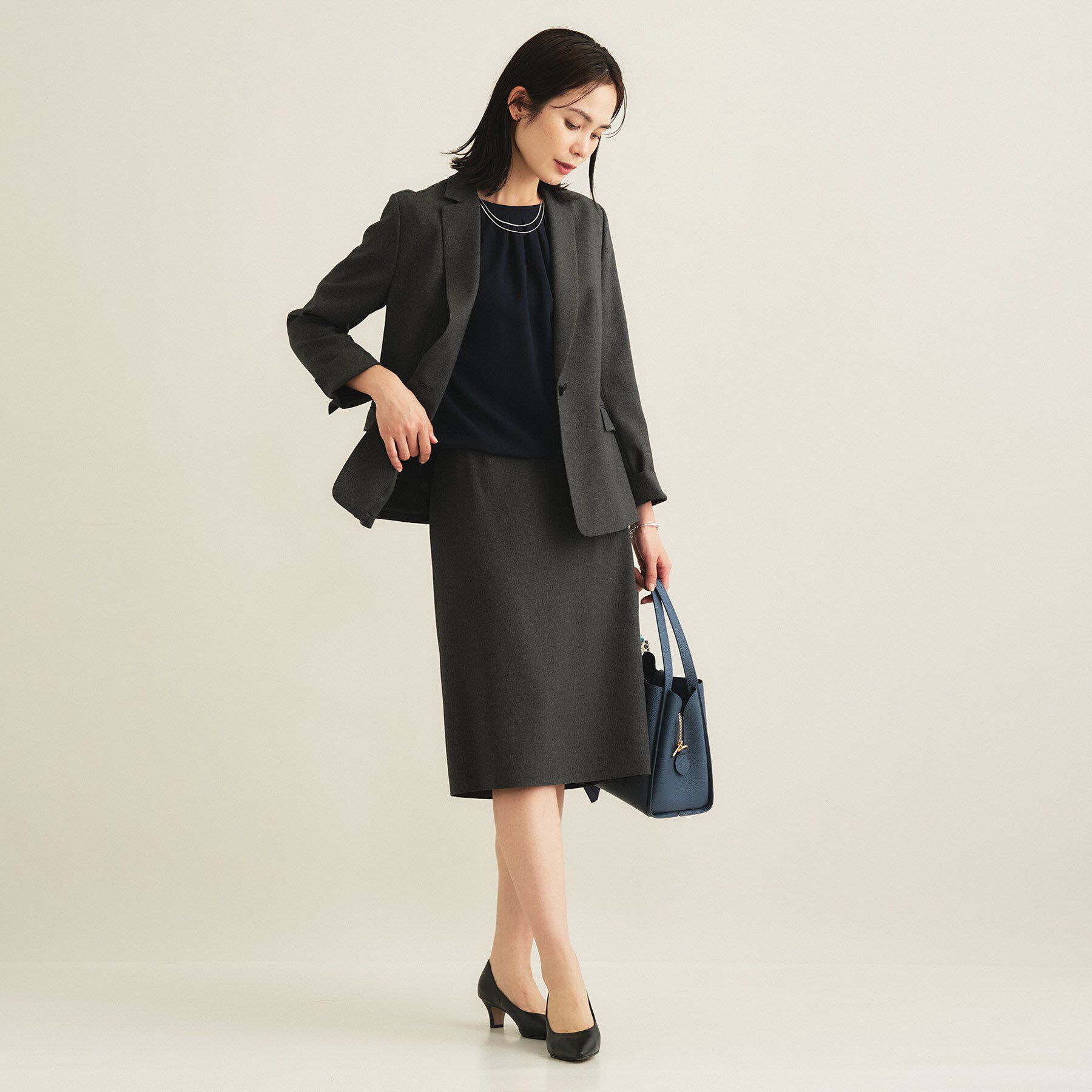 INDIVI「【セレモニー／洗える／透けにくい】ダイヤ柄プリントブラウス」|シャツ・ブラウス|