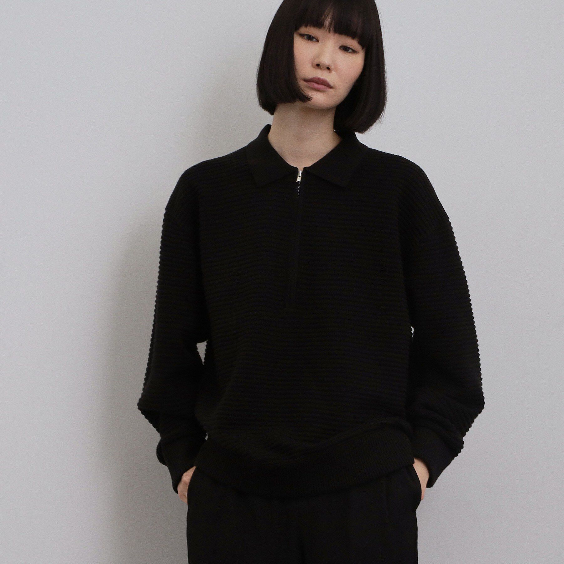 tk.TAKEO KIKUCHI「ハーフジップニットポロシャツ」|ニット・セーター|