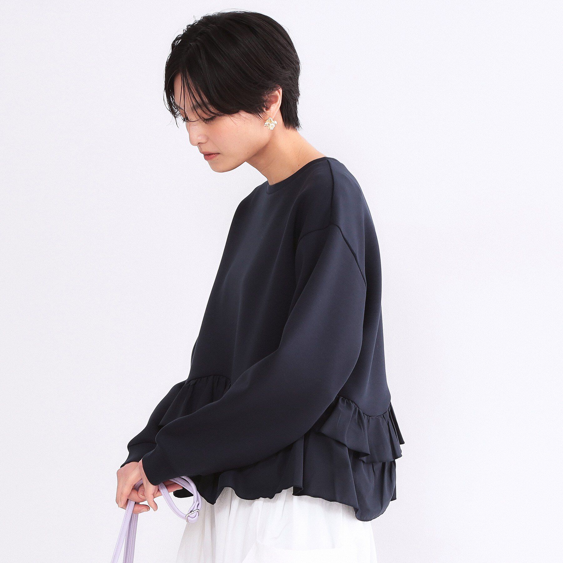 OPAQUE.CLIP「裾フリルドッキングトップス【洗濯機OK】」|Tシャツ・カットソー|