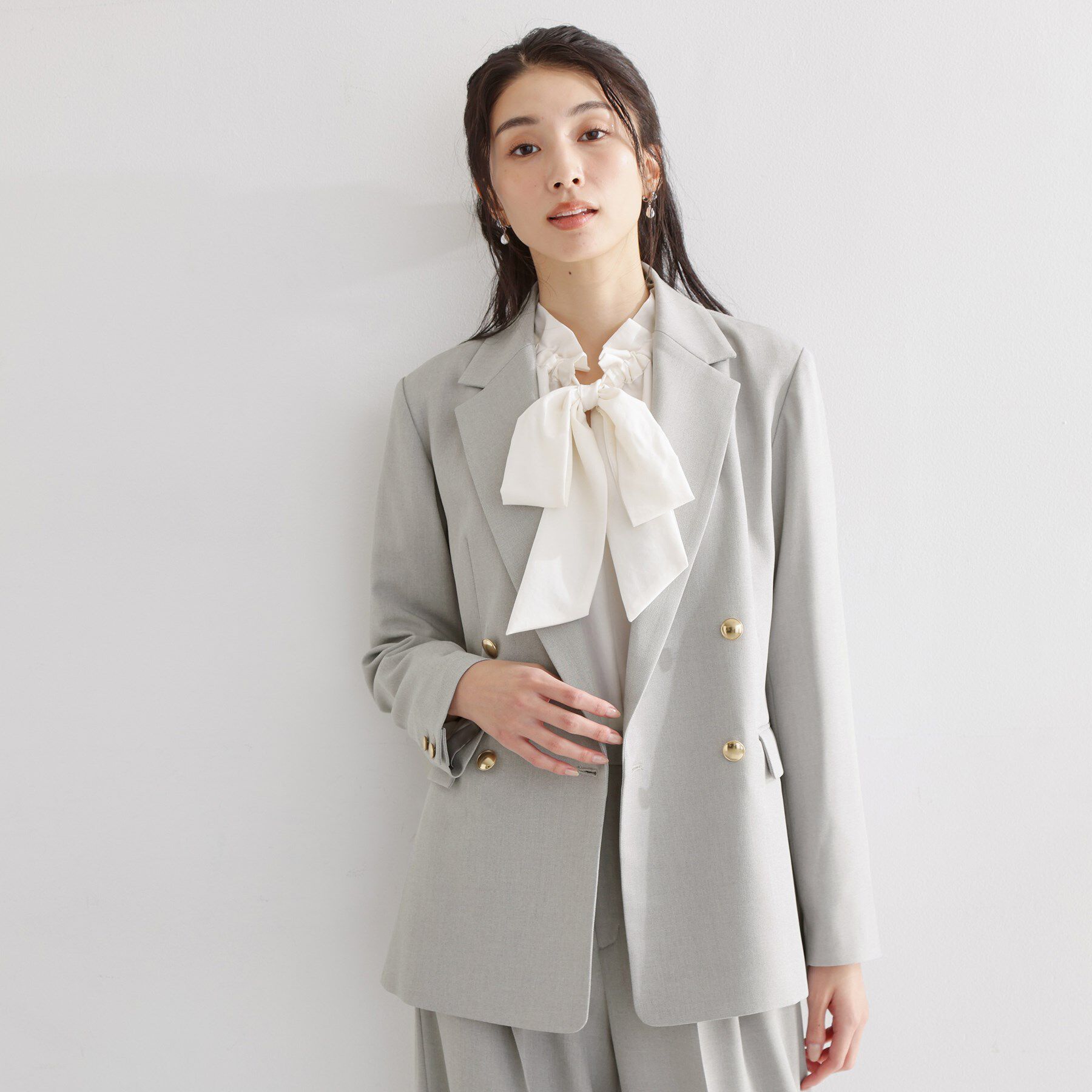 THE SHOP TK「【通勤・セレモニー】CAVIAN 金ボタンダブルブレストジャケット」|テーラードジャケット|