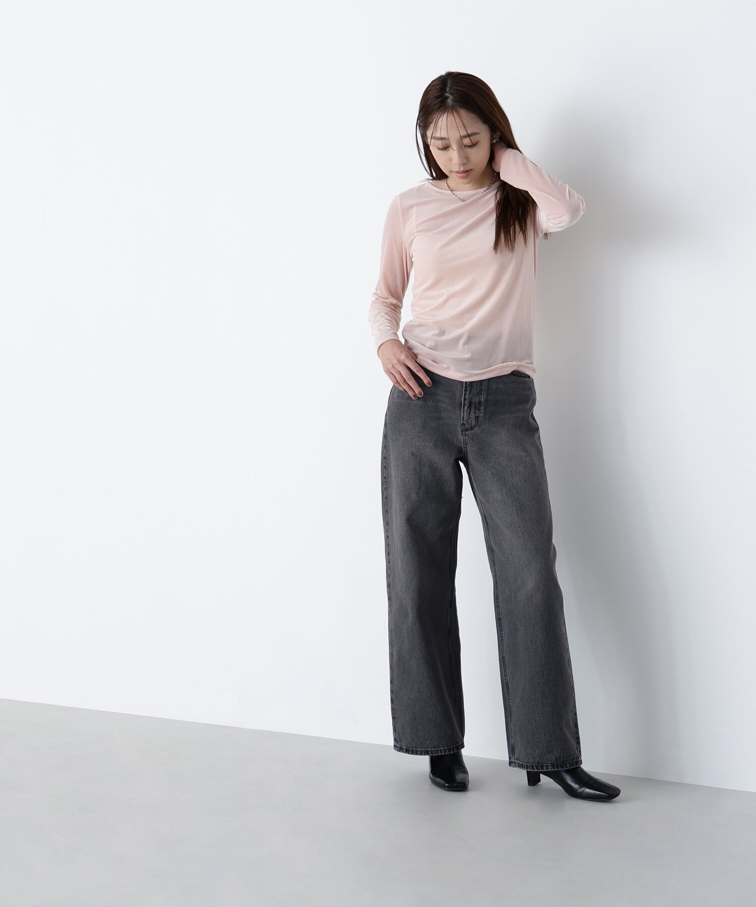  「ベロアボートネックカットソー」|Tシャツ・カットソー|