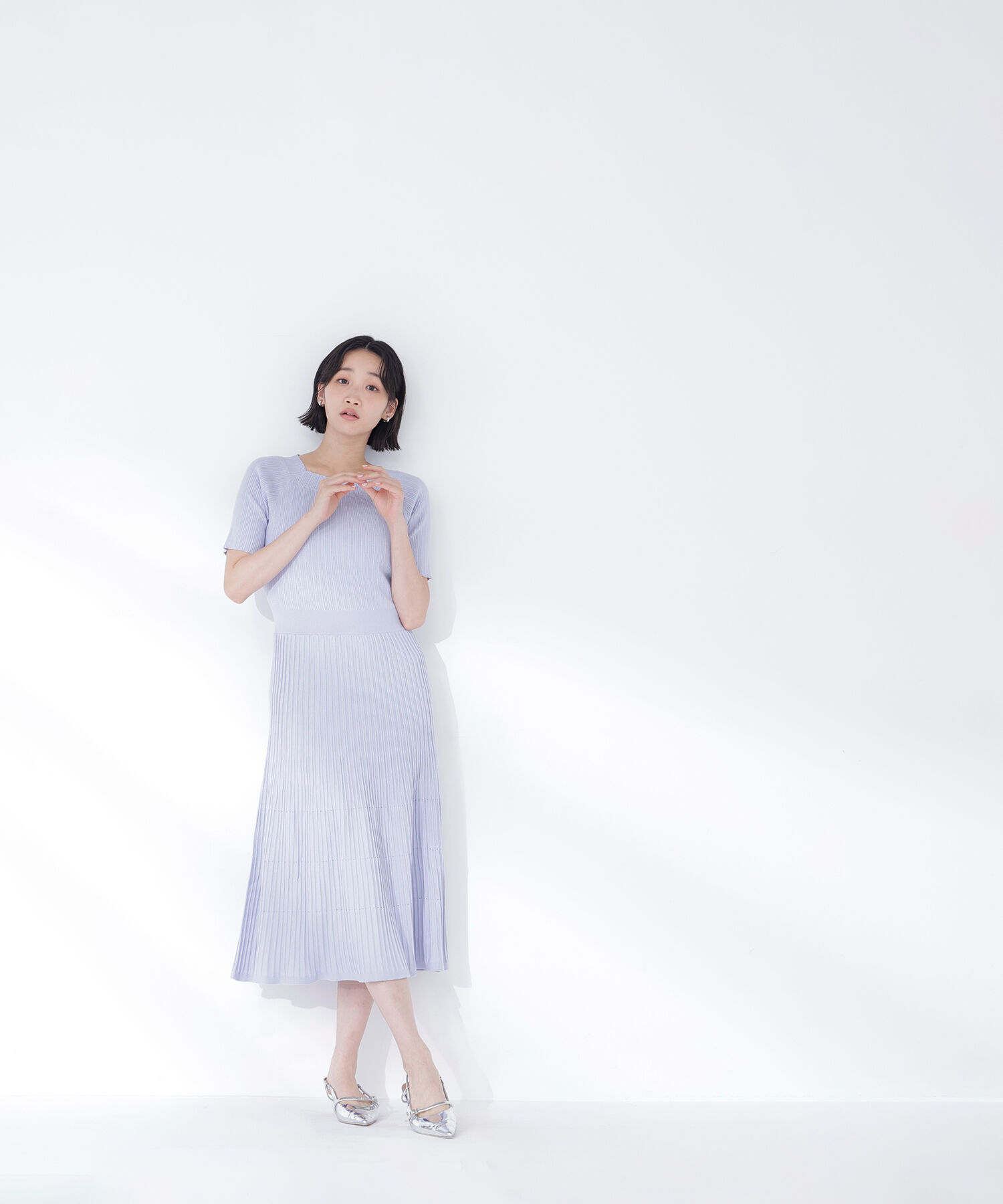  「アイレットフレアニットワンピース」|ワンピース|