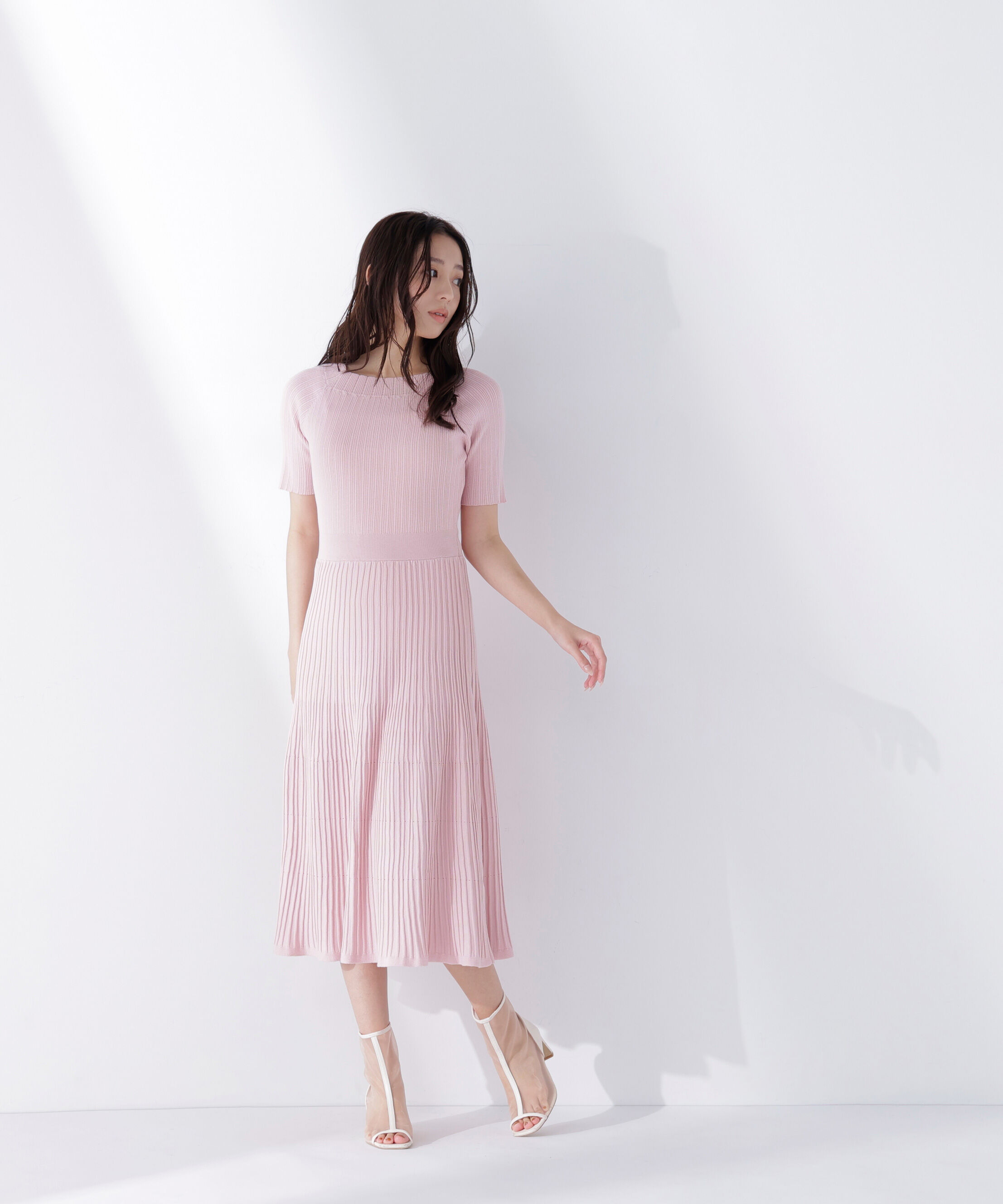  「アイレットフレアニットワンピース」|ワンピース|