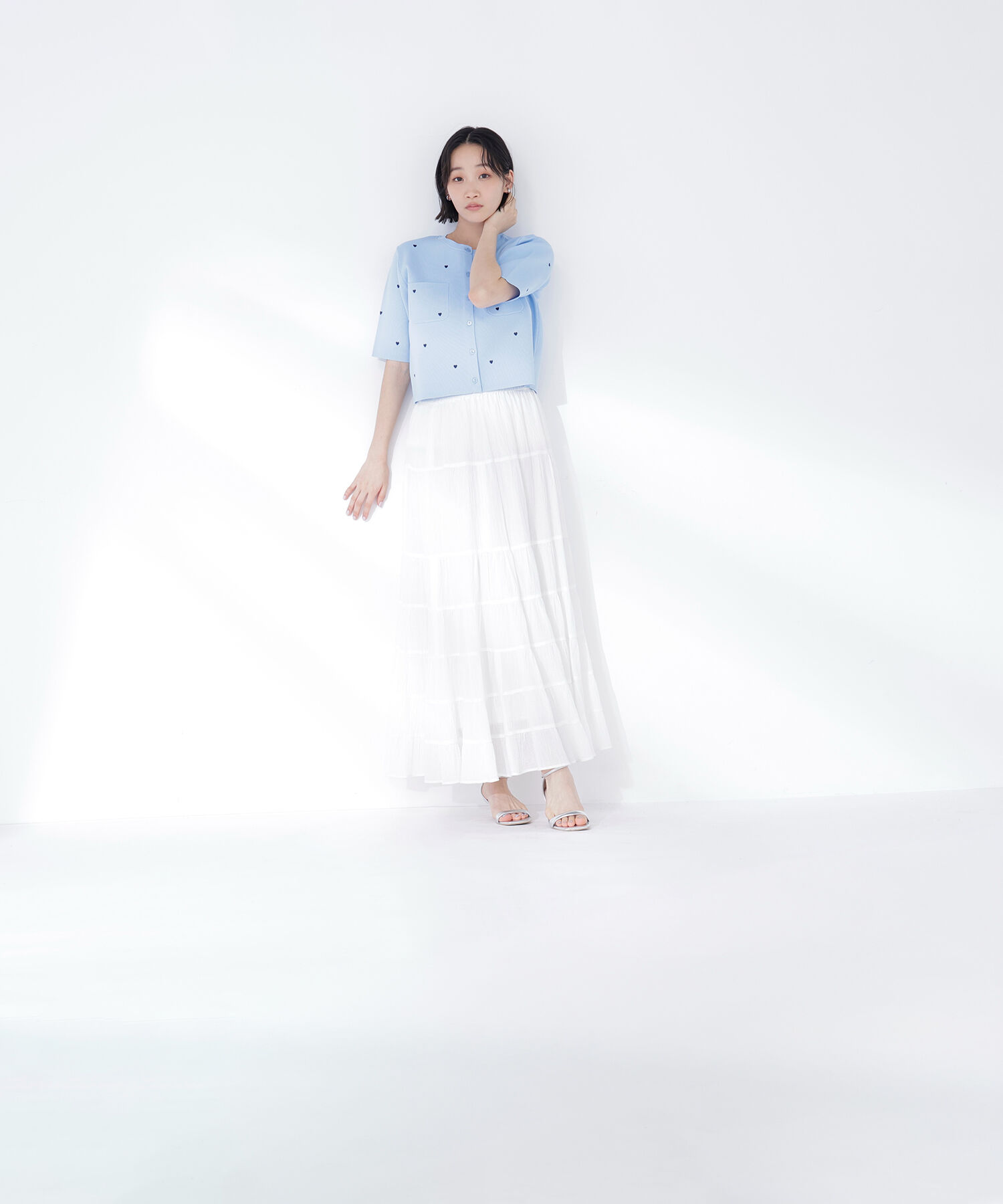  「ハート刺繍ニットジャケット」|ニット・セーター|