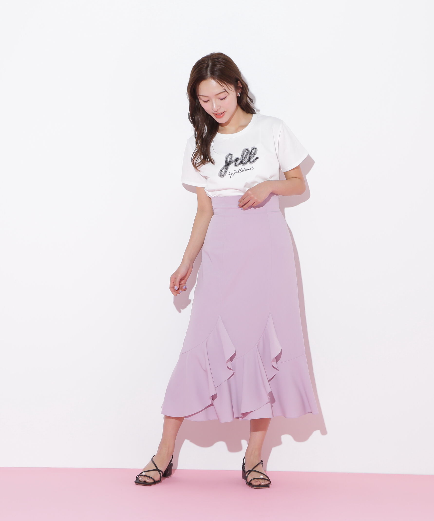  「チュールフリルロゴTシャツ」|Tシャツ・カットソー|