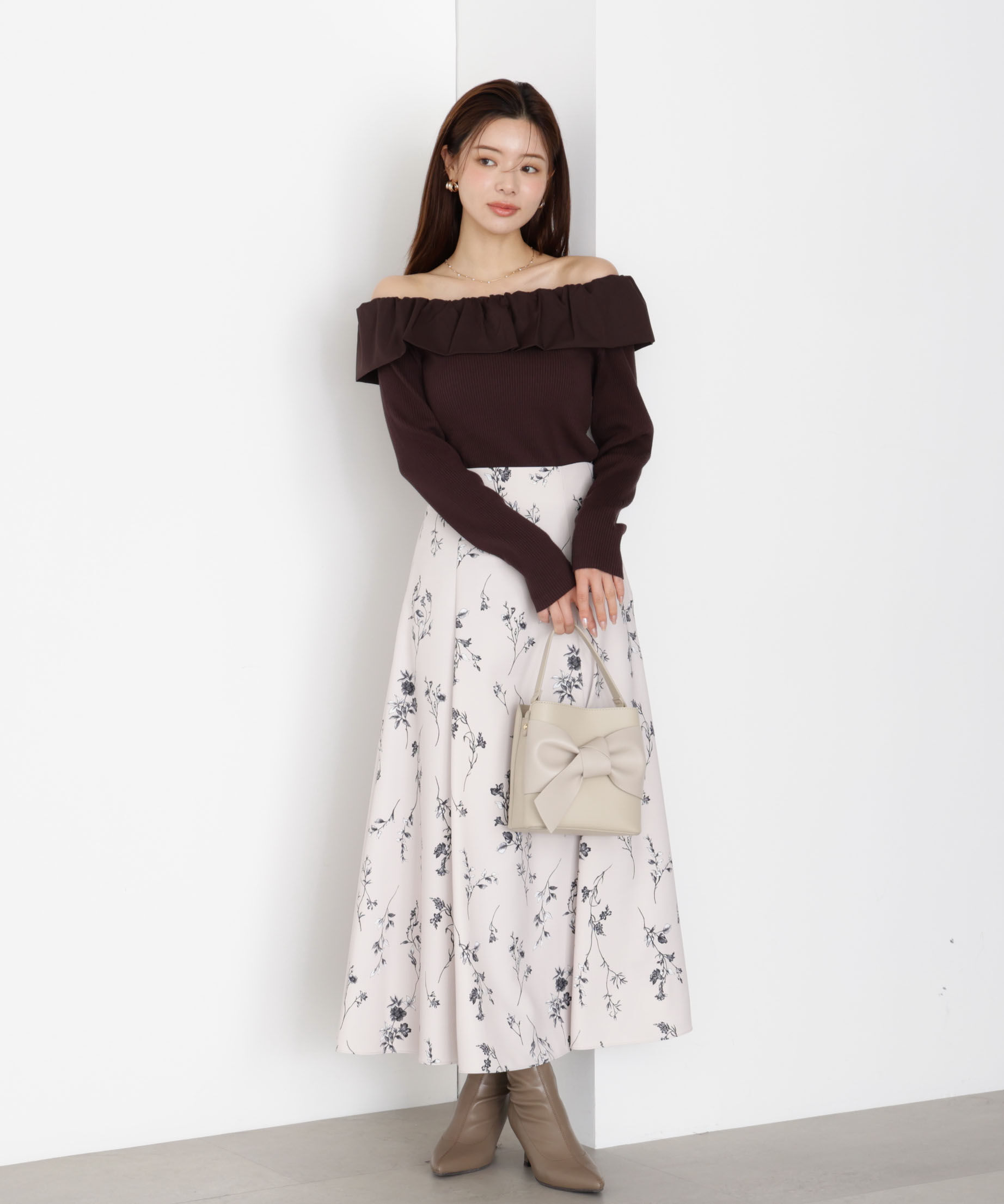 PROPORTION BODY DRESSING「フリルオフショル2wayニット 25AW」|ニット・セーター|