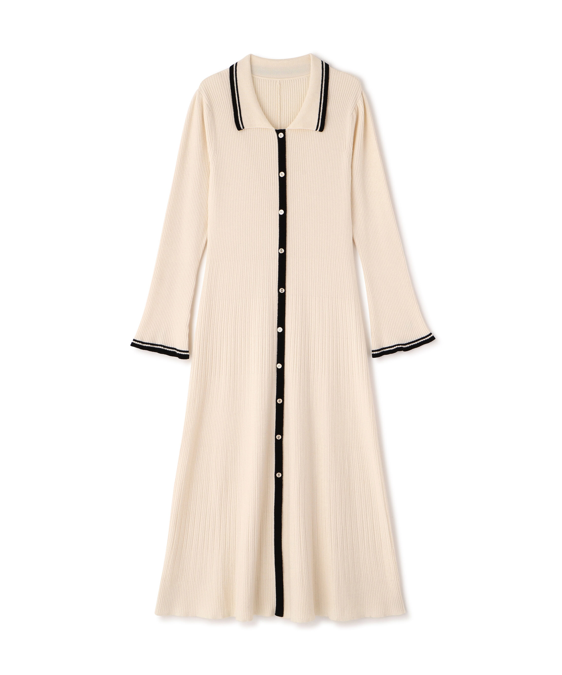 PROPORTION BODY DRESSING「《EDIT COLOGNE》バイカラー衿ニットワンピース 25AW」|ワンピース|