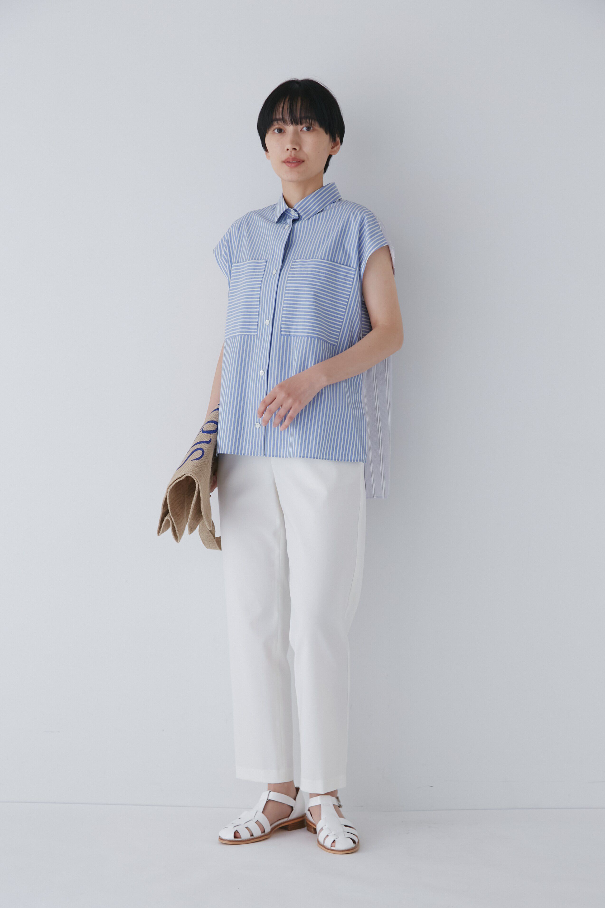  「◆バイカラーストライプブラウス」|シャツ・ブラウス|