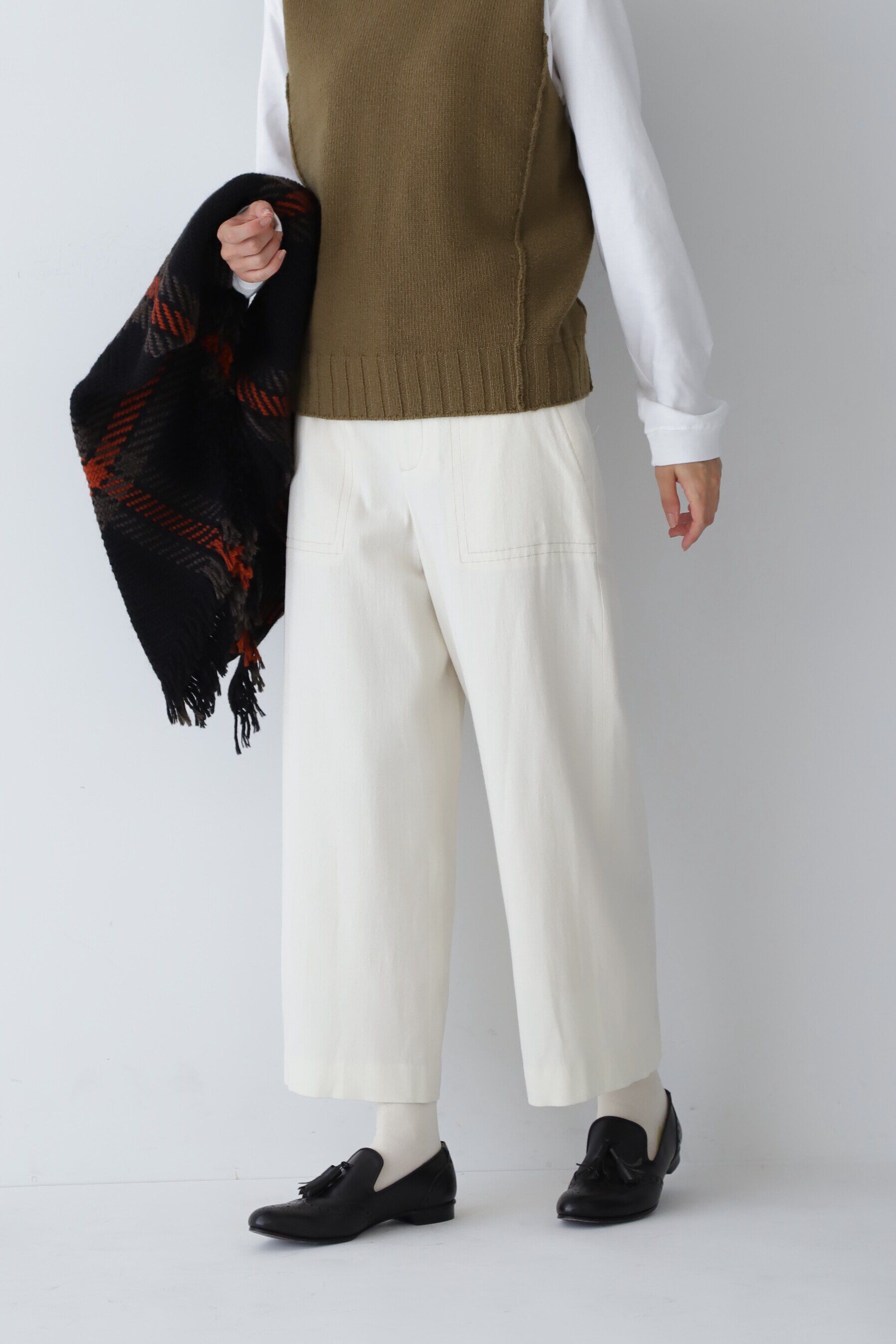  「◆ＴＯＰツイルストレッチパンツ」|その他|オフホワイト1