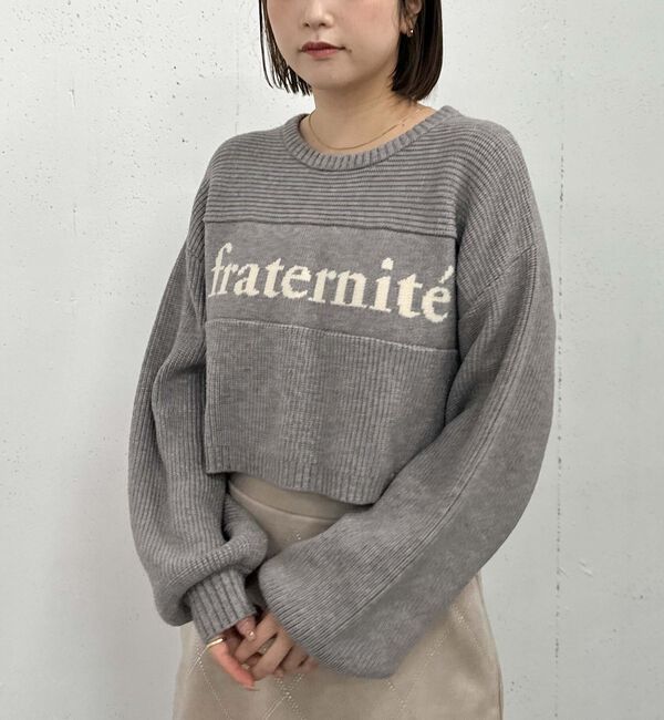 archives「畦編みロゴＪＱニット」|ニット・セーター|GRAY