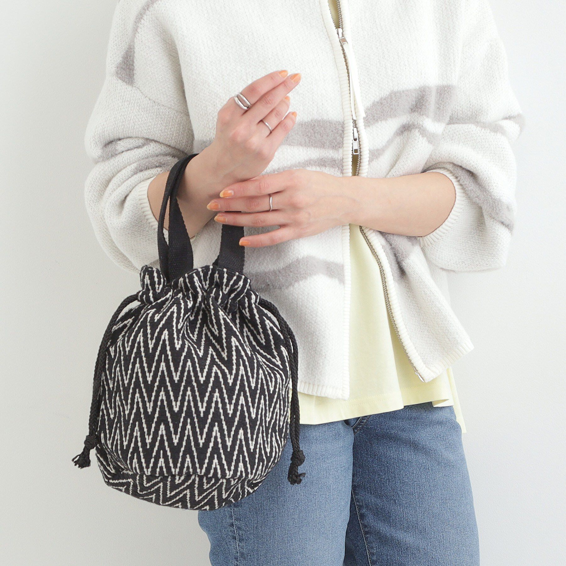 SHOO･LA･RUE「【インド製】ジャカード巾着バッグ」|トートバッグ|