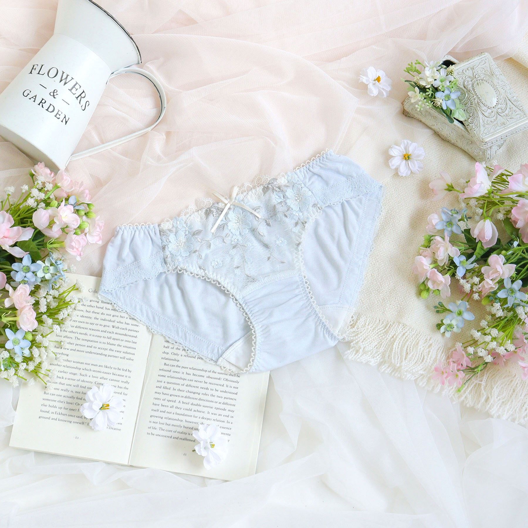 Risa Magli「シュクリエ サニタリーショーツ」|インナー|サックスブルー(09