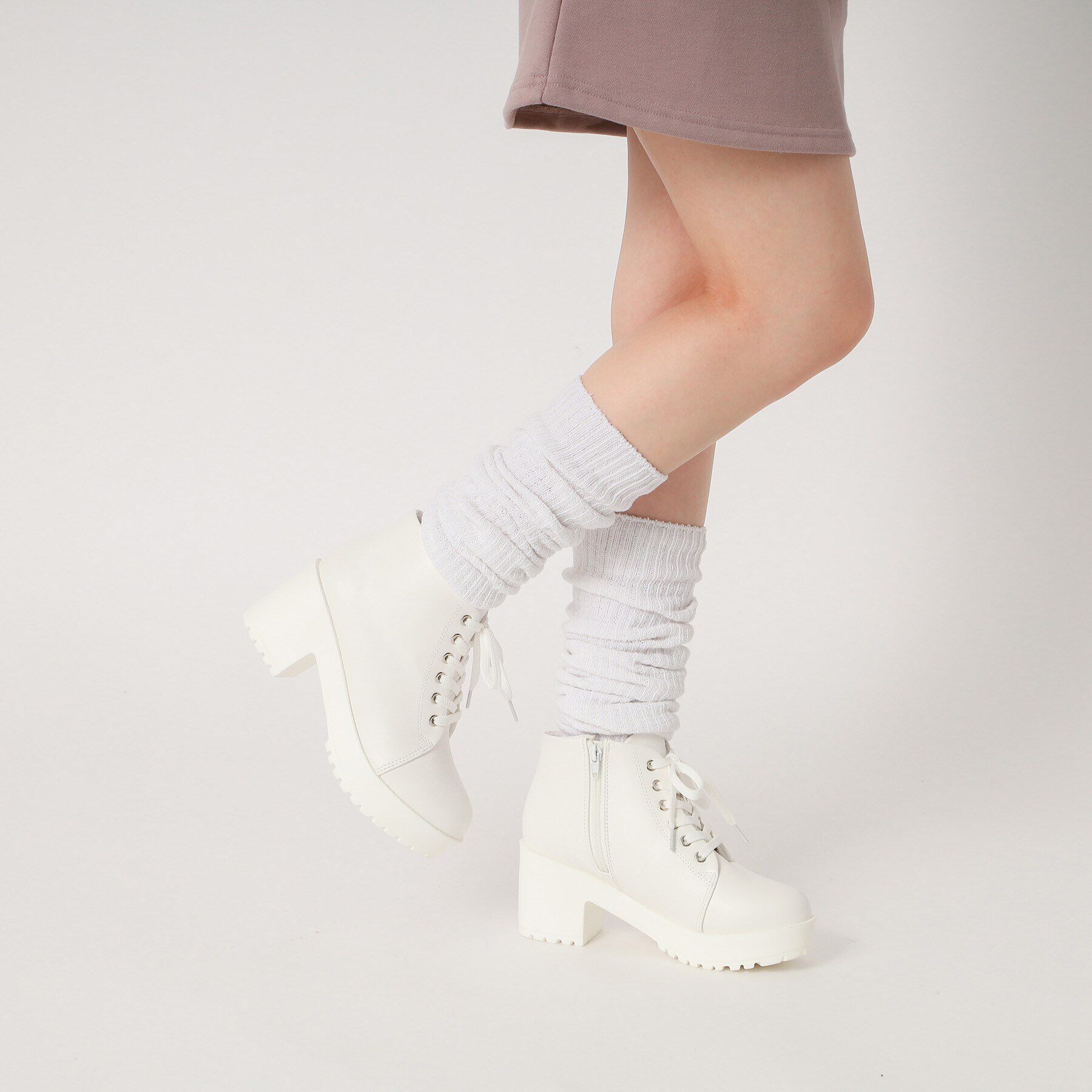 csT&P「一体厚底レースアップブーツ」|ショートブーツ|